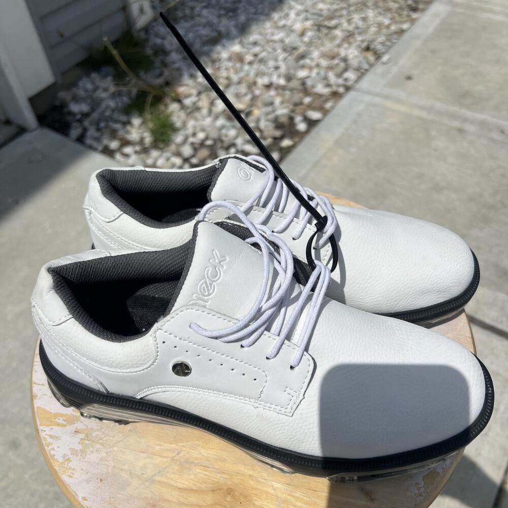 Size EUR 41 aleck Men's Golf Shoes White Athletic Sneaker Plastic Cleats - Picture 5 of 10